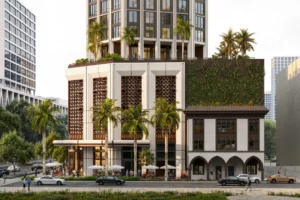 First & Fifth es la torre multifamiliar de lujo en desarrollo frente a MiamiCentral Station. Oak Row Equities