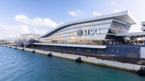 La Terminal MSC en Miami, una maravilla de la ingeniería y el diseño, estratégicamente ubicada en el corazón del puerto. Arquitectónica